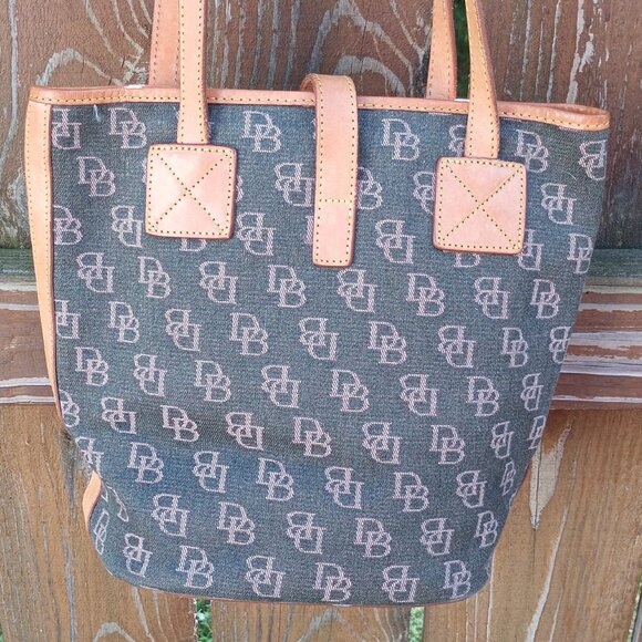 Vintage Dooney & Bourke Handbag Leather Trim - Picture 3 of 3